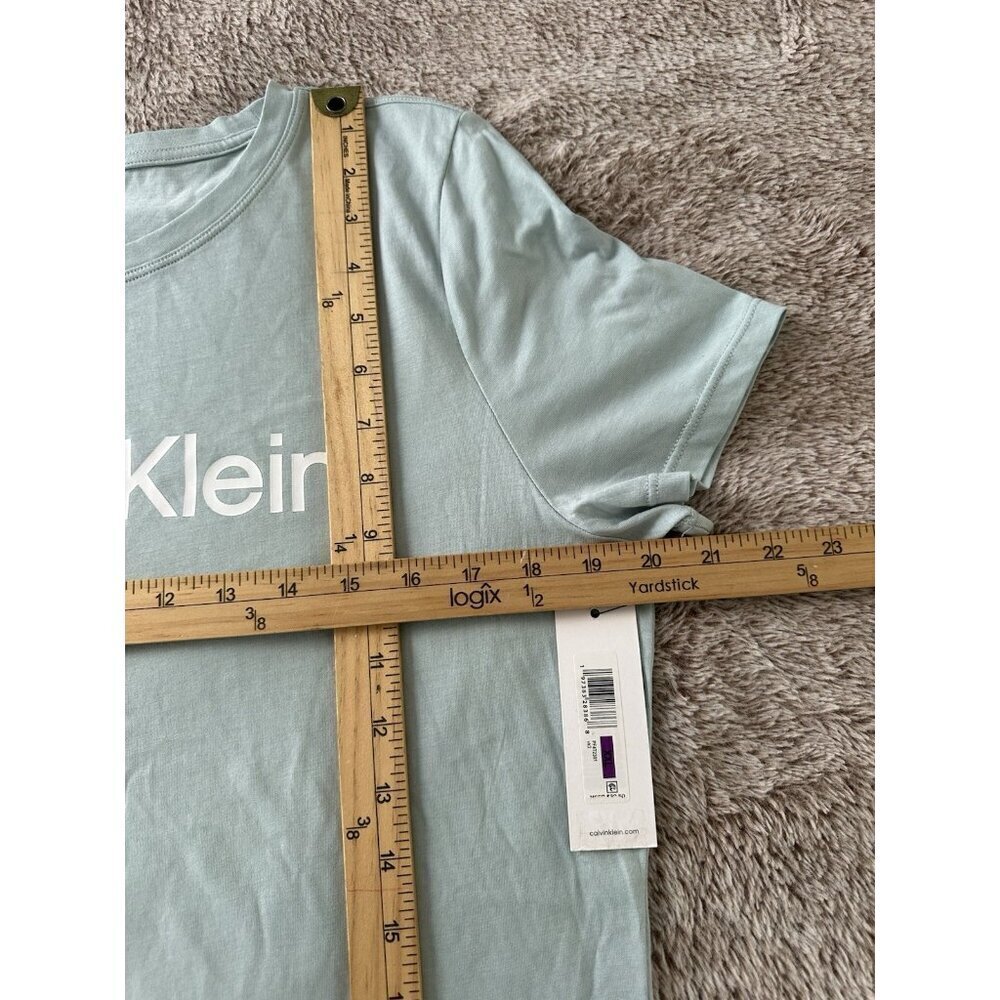Calvin Klein Performance Women's Logo T-Shirt Blue Surf Short Sleeve New - Picture 13 of 15